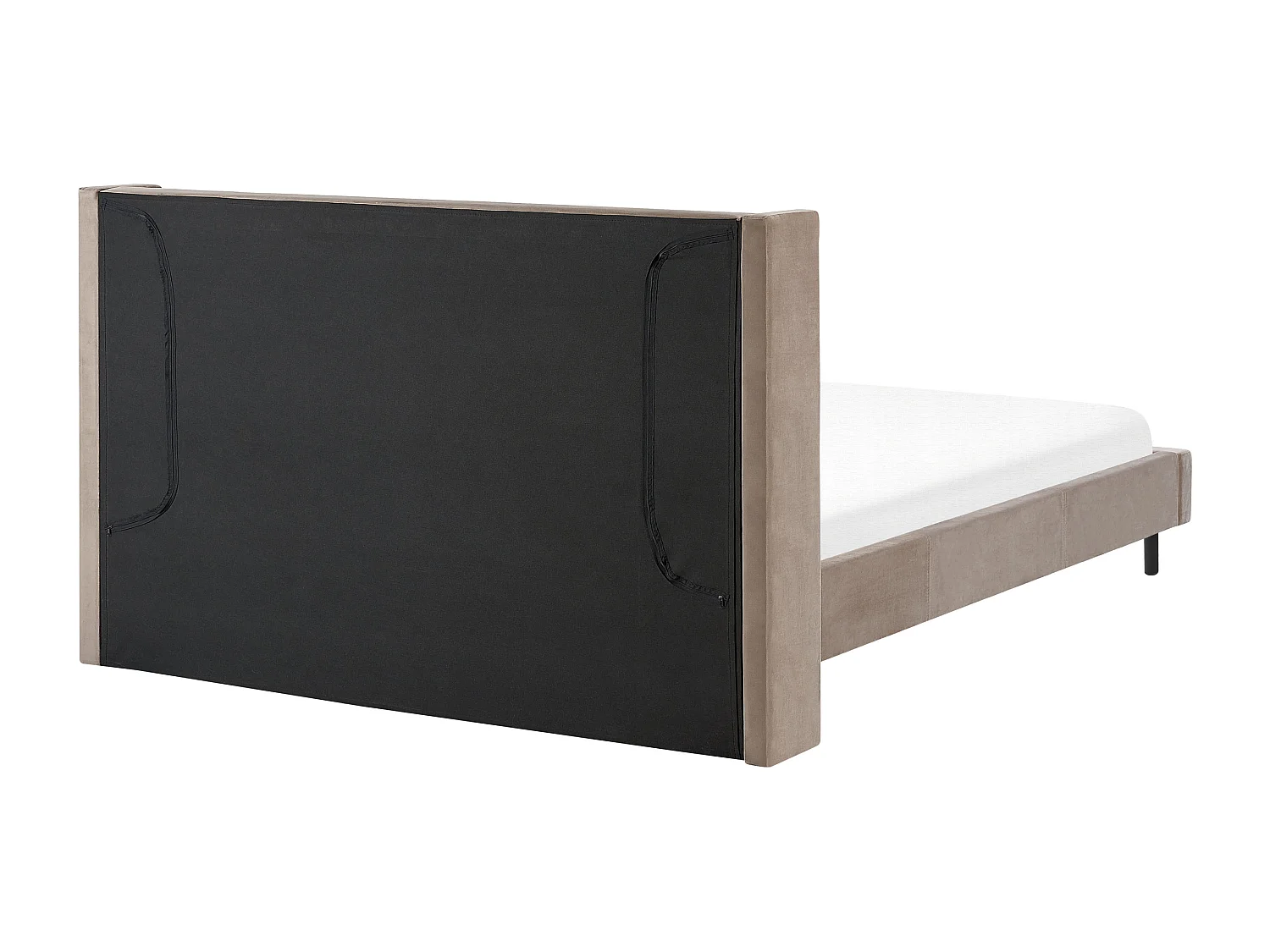 Lit avec sommier Velours VILLETTE 180 x 200 cm Taupe