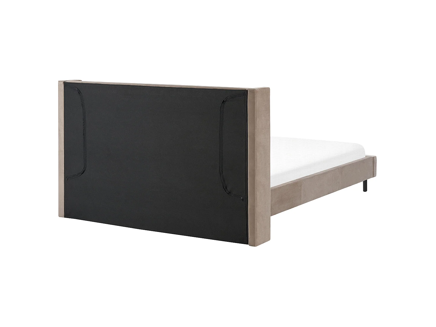 Lit avec sommier Velours VILLETTE 180 x 200 cm Taupe
