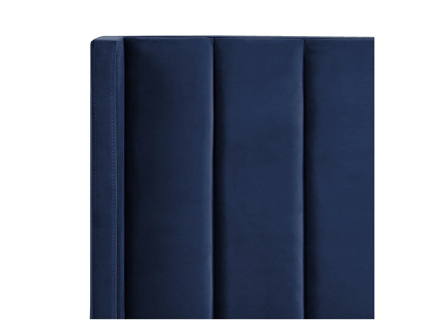 Lit avec sommier Velours VILLETTE 180 x 200 cm Bleu marine