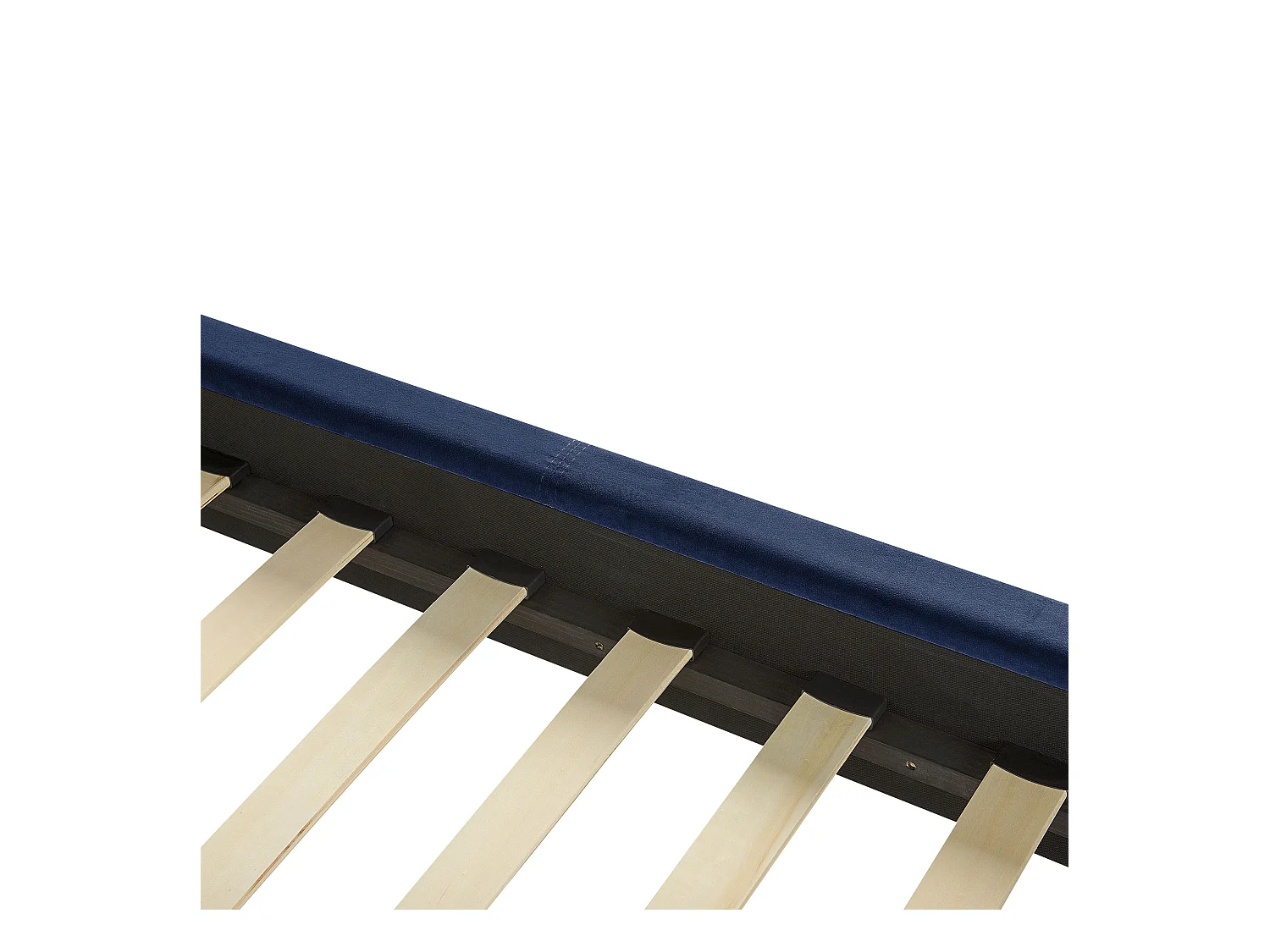 Lit avec sommier Velours VILLETTE 180 x 200 cm Bleu marine