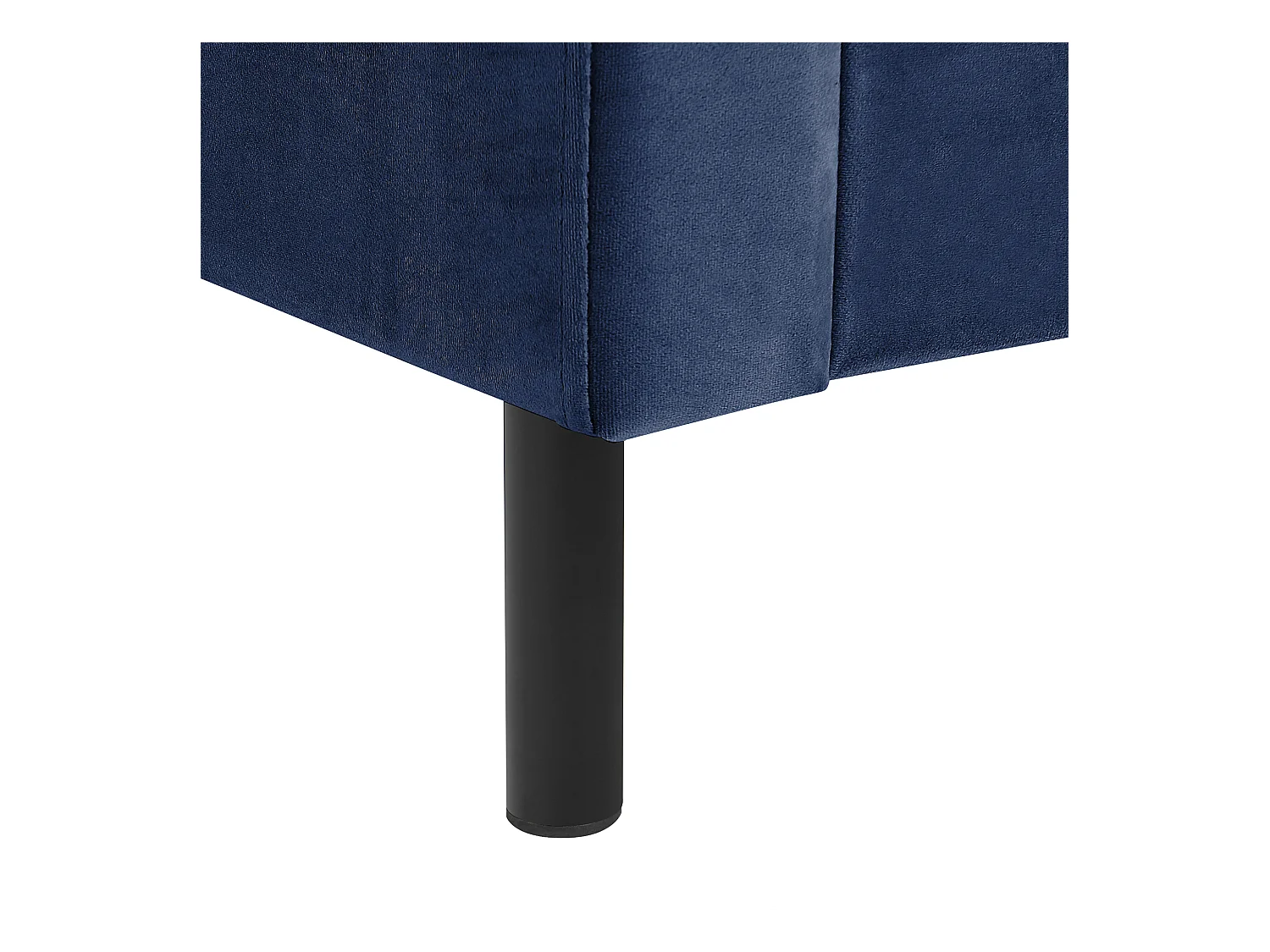 Lit avec sommier Velours VILLETTE 180 x 200 cm Bleu marine