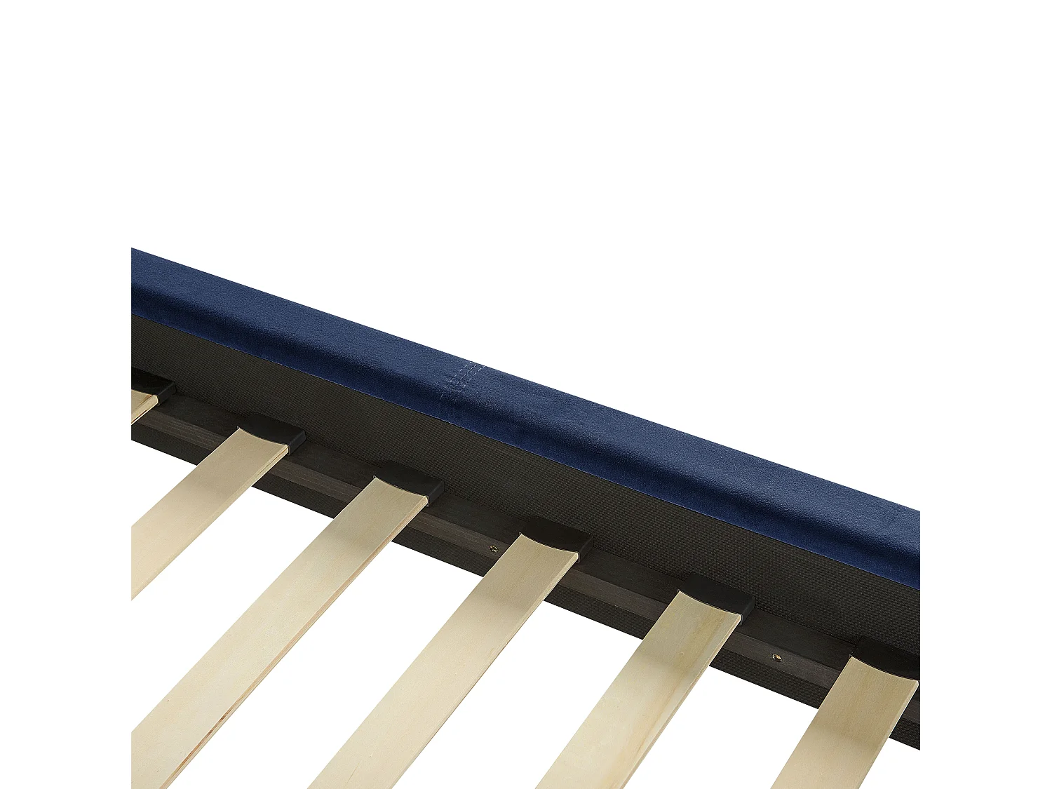 Lit avec sommier Velours VILLETTE 180 x 200 cm Bleu marine