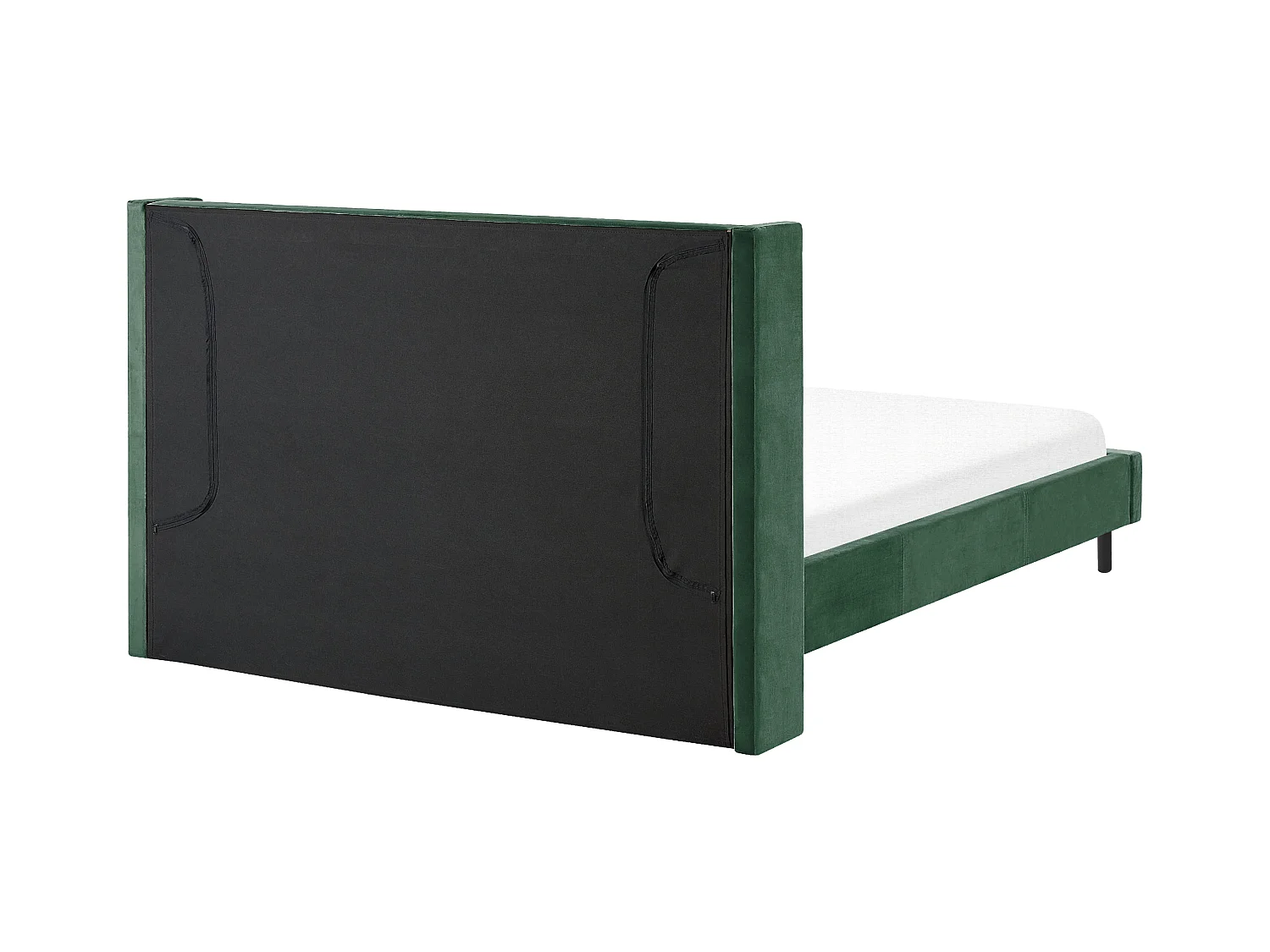 Lit avec sommier Velours VILLETTE 160 x 200 cm Vert foncé