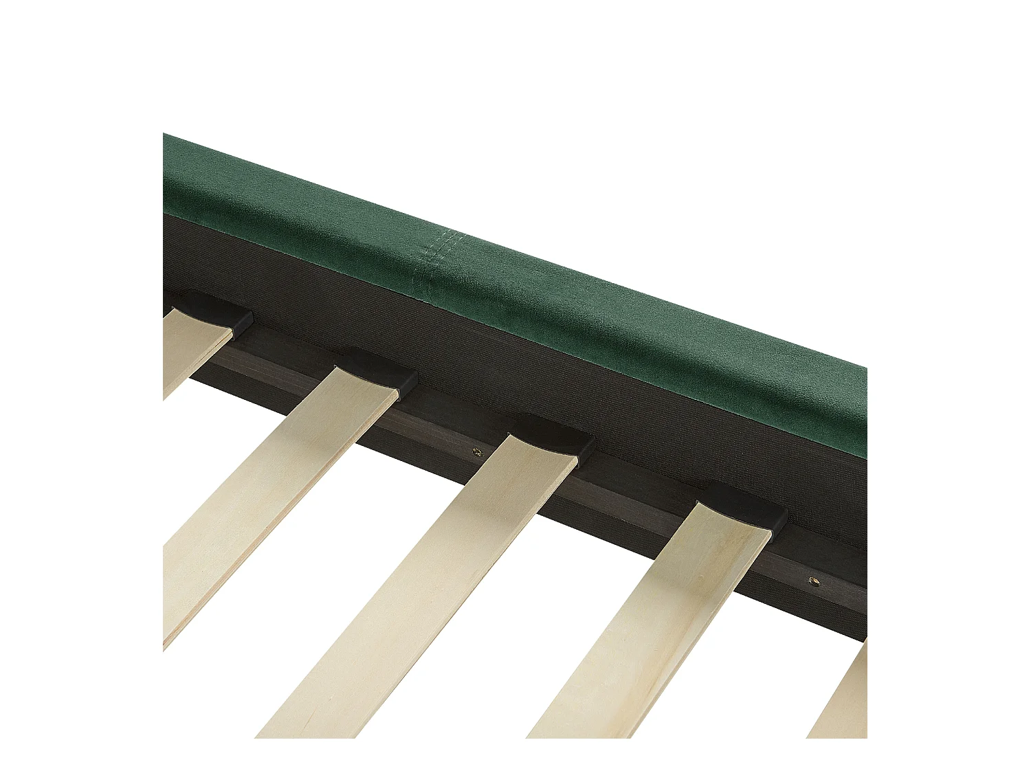 Lit avec sommier Velours VILLETTE 160 x 200 cm Vert foncé