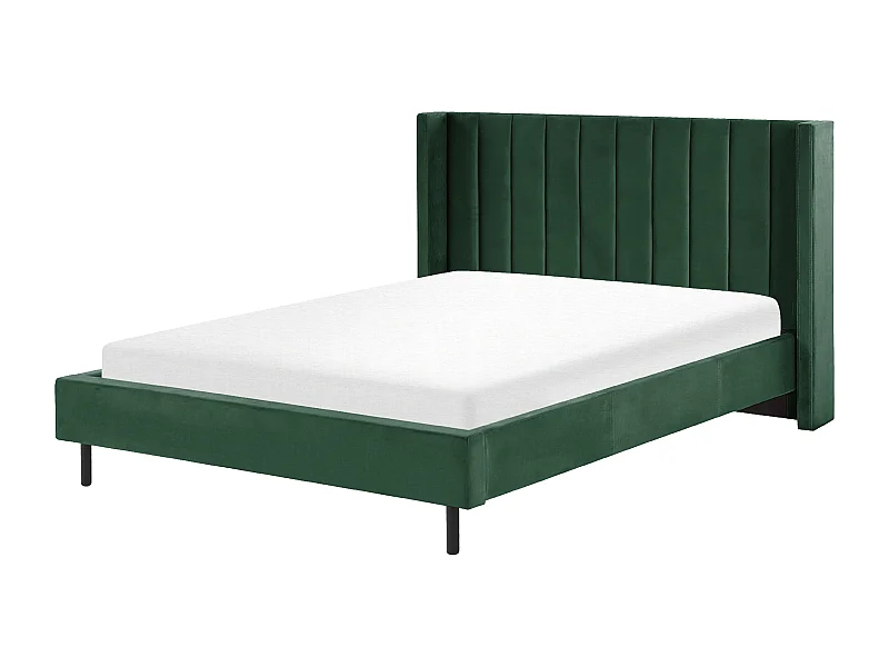 Cama Terciopelo VILLETTE 160 x 200 cm Verde oscuro