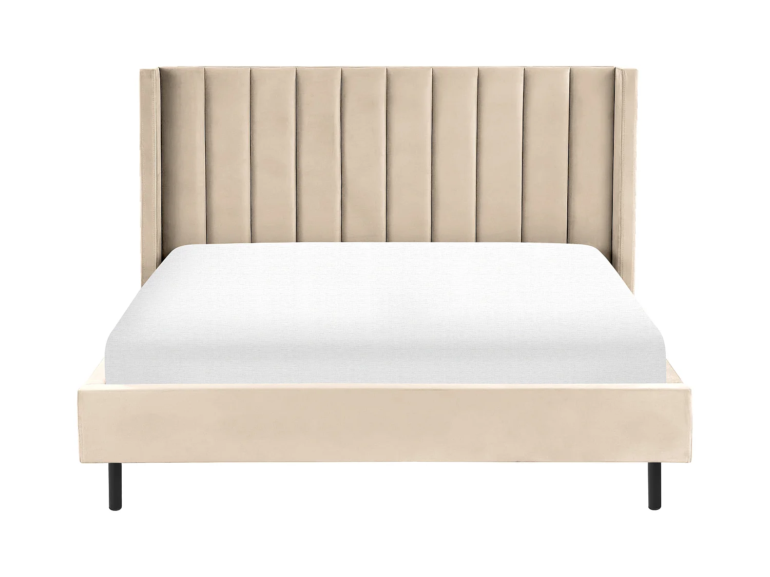 Bed Fluweel VILLETTE 180 x 200 cm Beige