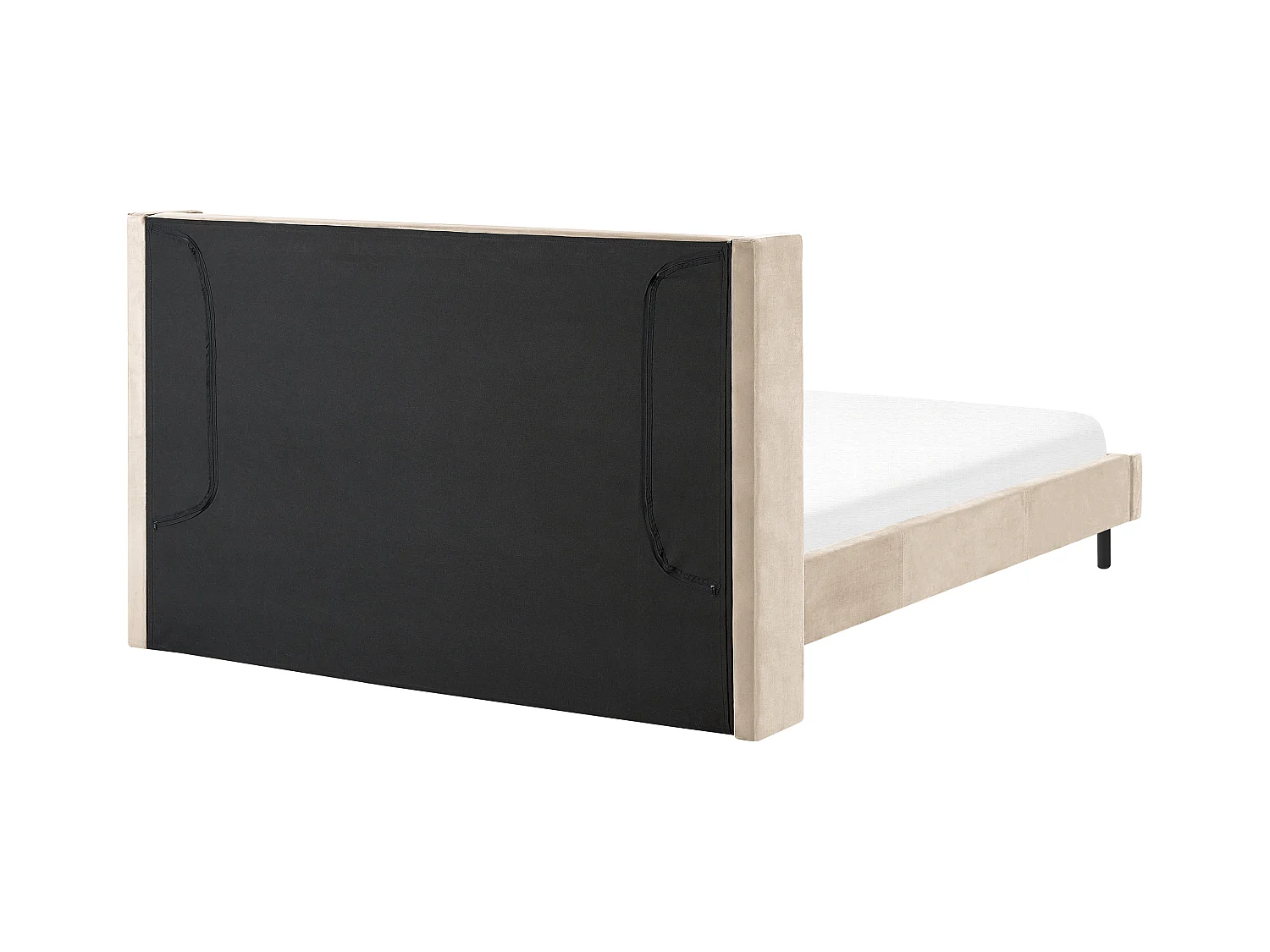 Bed Fluweel VILLETTE 180 x 200 cm Beige
