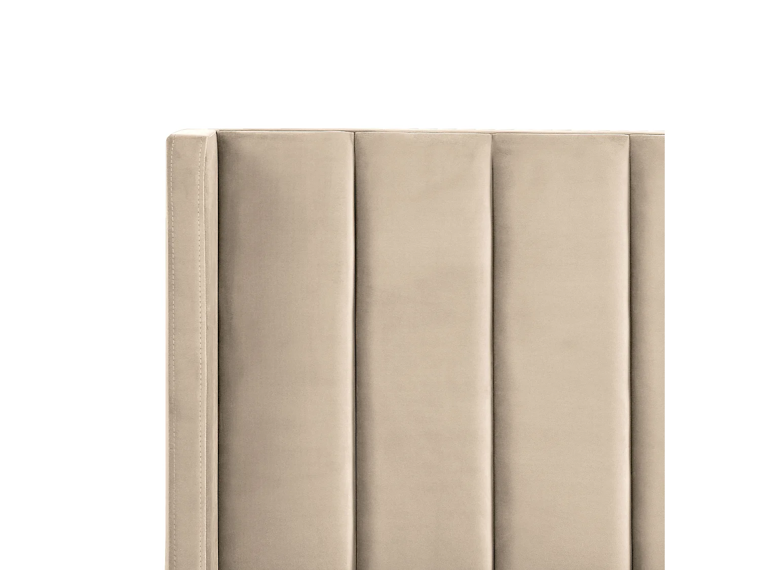 Lit avec sommier Velours VILLETTE 180 x 200 cm Beige