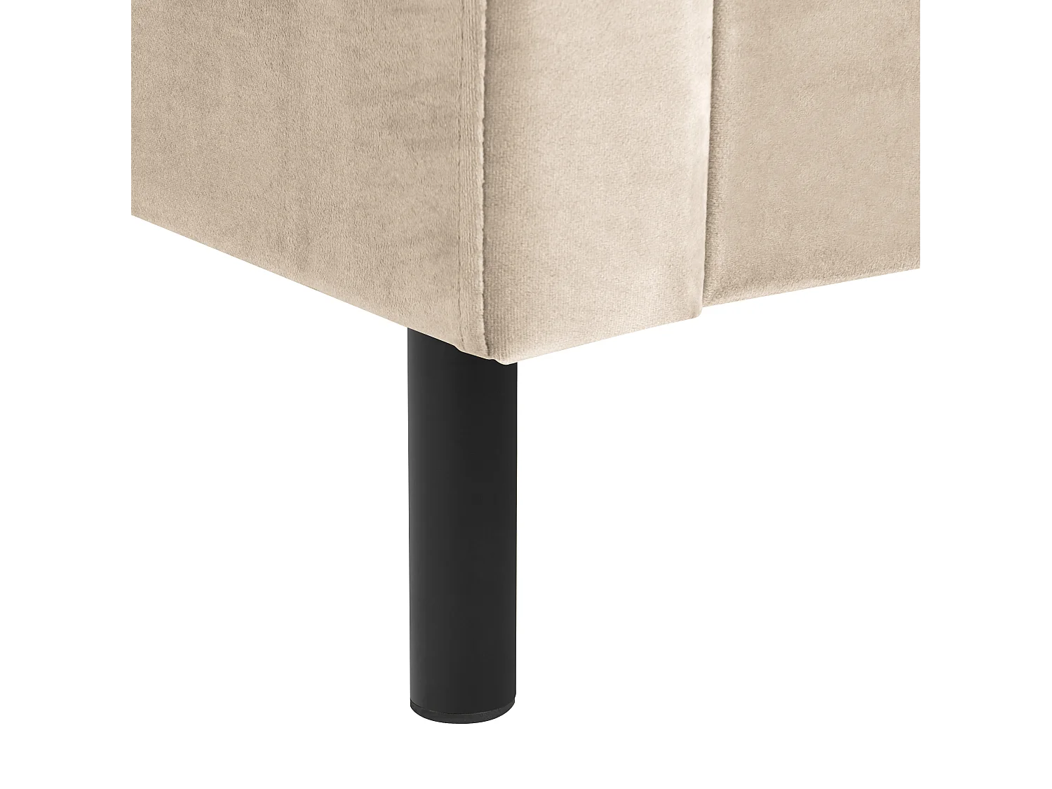 Elegantes Doppelbett aus Samtstoff 180 x 200 cm hohes Kopfteil beige Villette