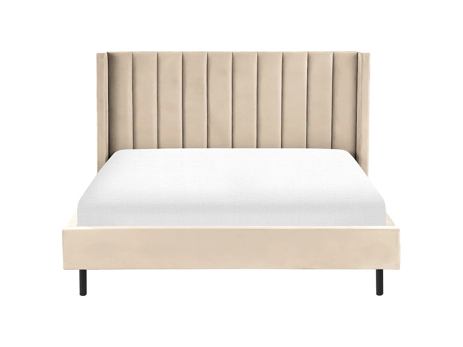 Bed Velvet VILLETTE 180 x 200 cm (EU Super King) Beige