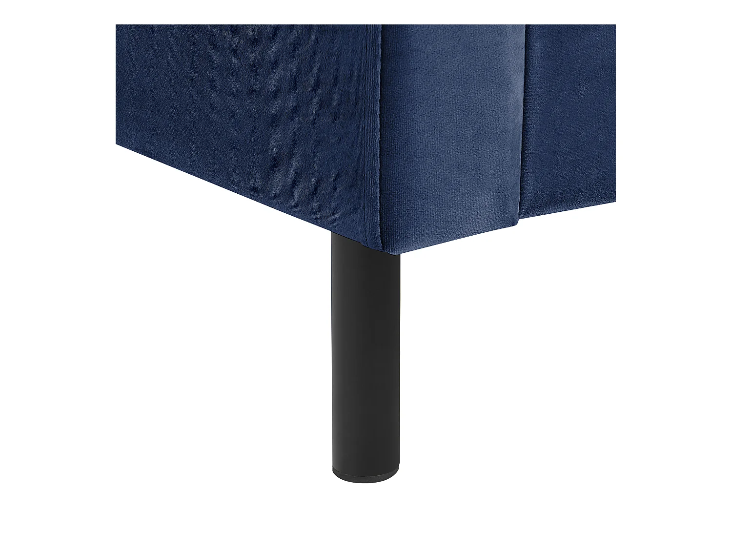 Lit avec sommier Velours VILLETTE 160 x 200 cm Bleu marine