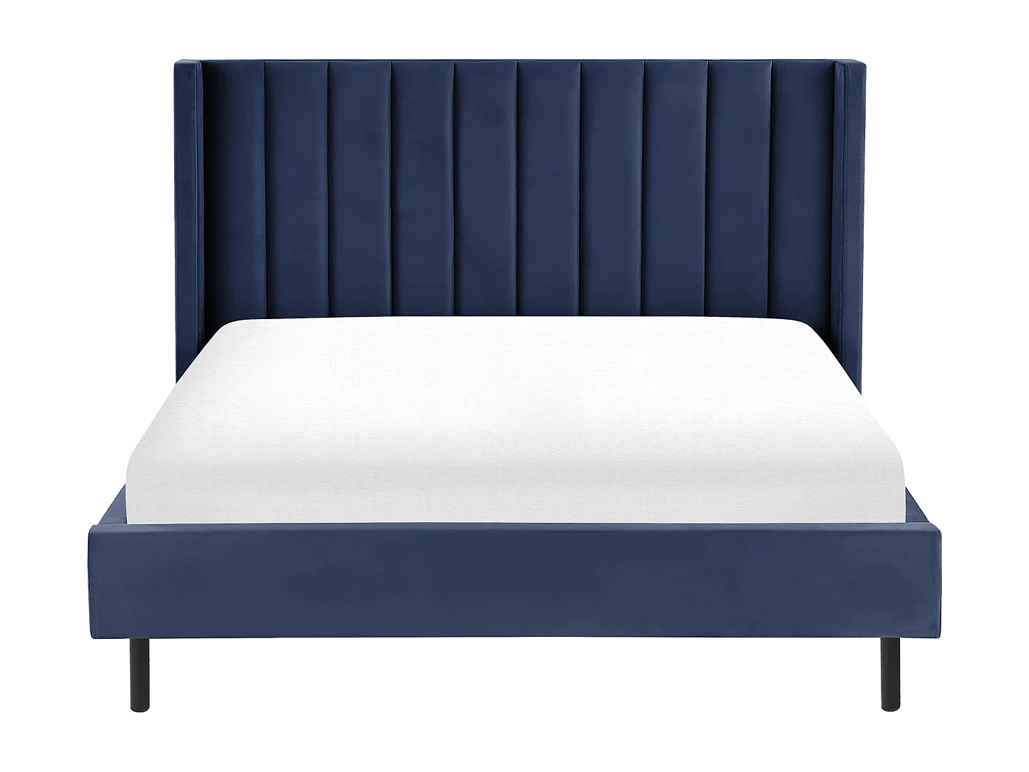 Bed Fluweel VILLETTE 160 x 200 cm Marineblauw