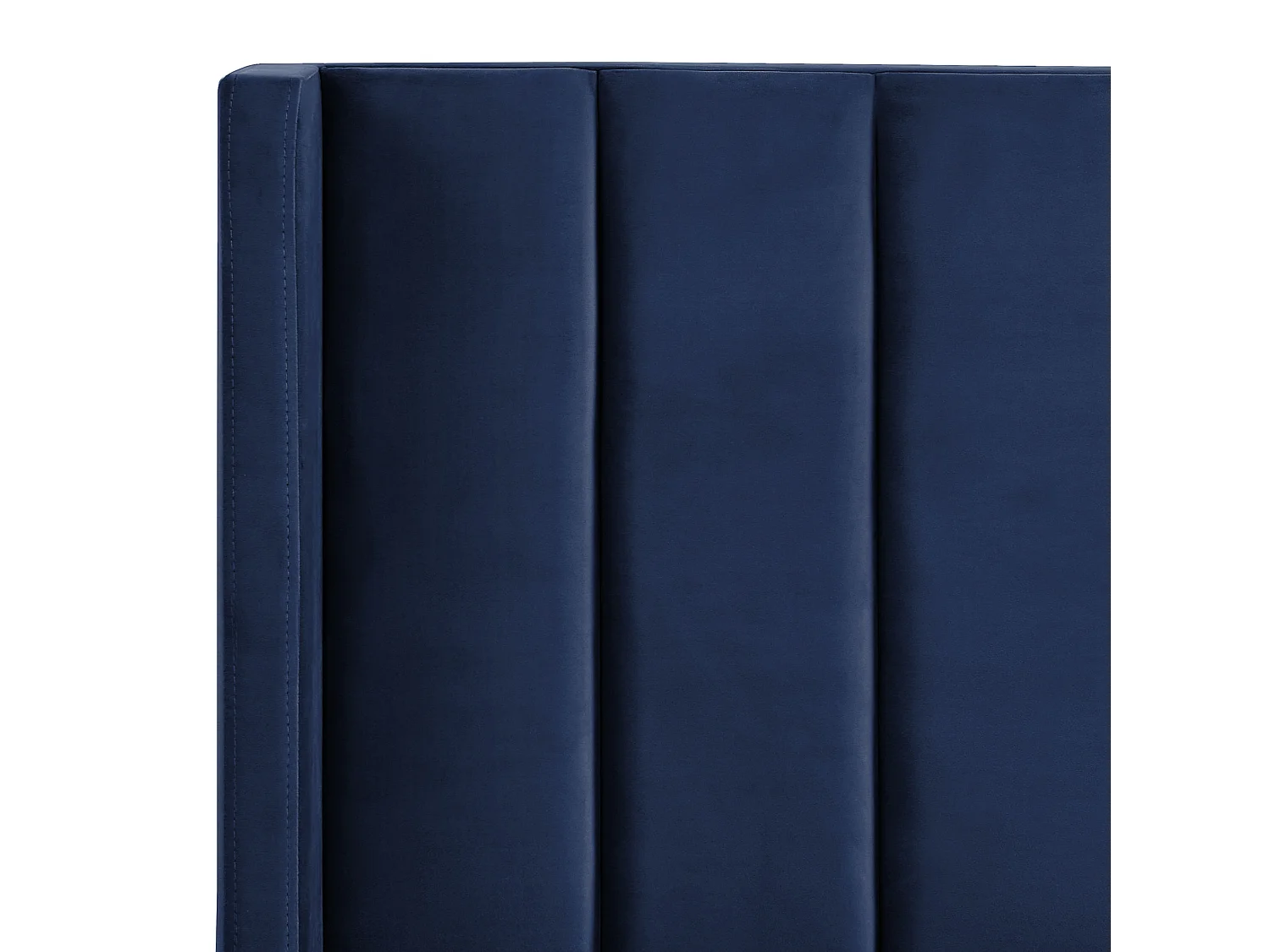 Lit avec sommier Velours VILLETTE 160 x 200 cm Bleu marine