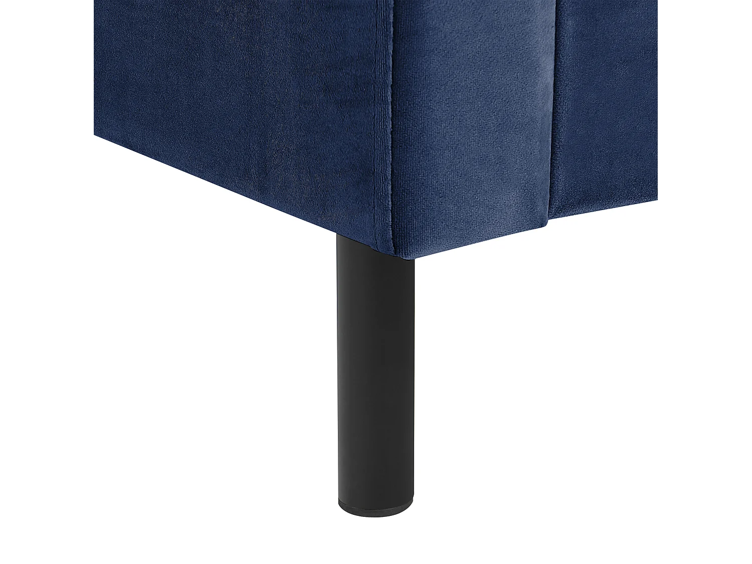 Lit avec sommier Velours VILLETTE 160 x 200 cm Bleu marine