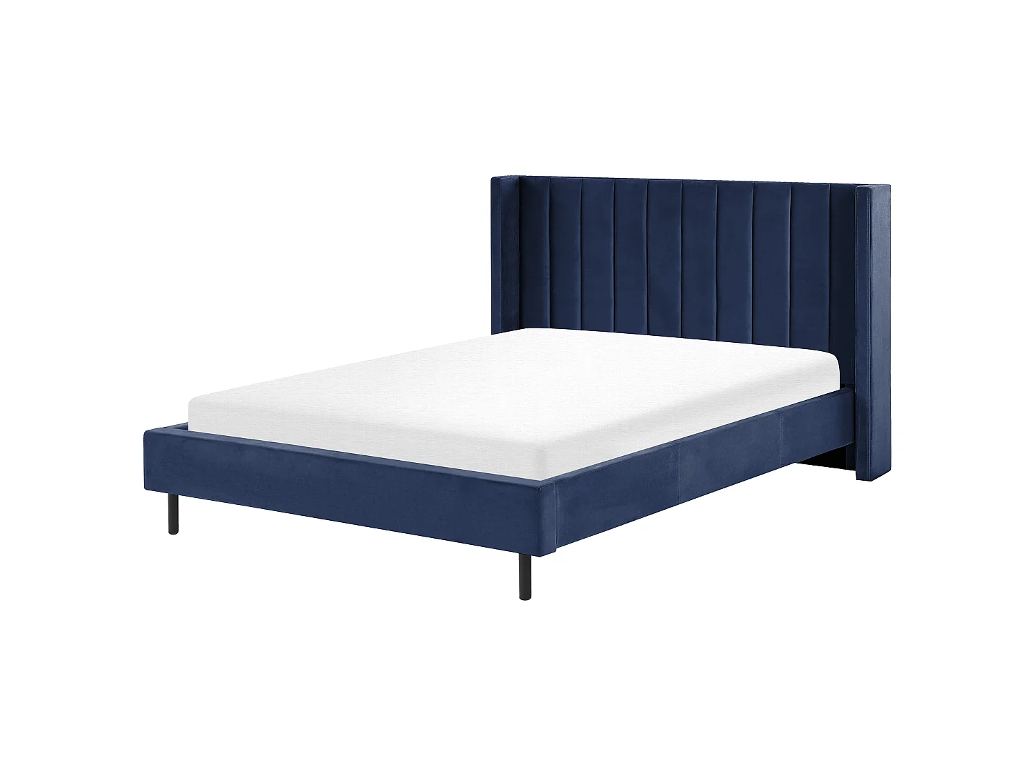 Bed Fluweel VILLETTE 160 x 200 cm Marineblauw