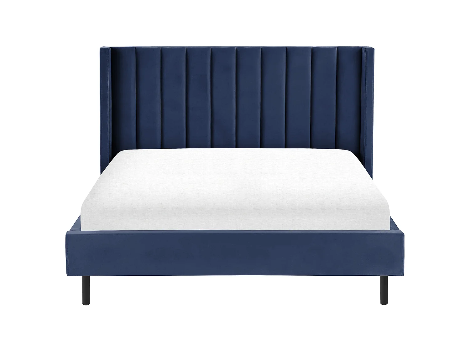 Bed Fluweel VILLETTE 160 x 200 cm Marineblauw