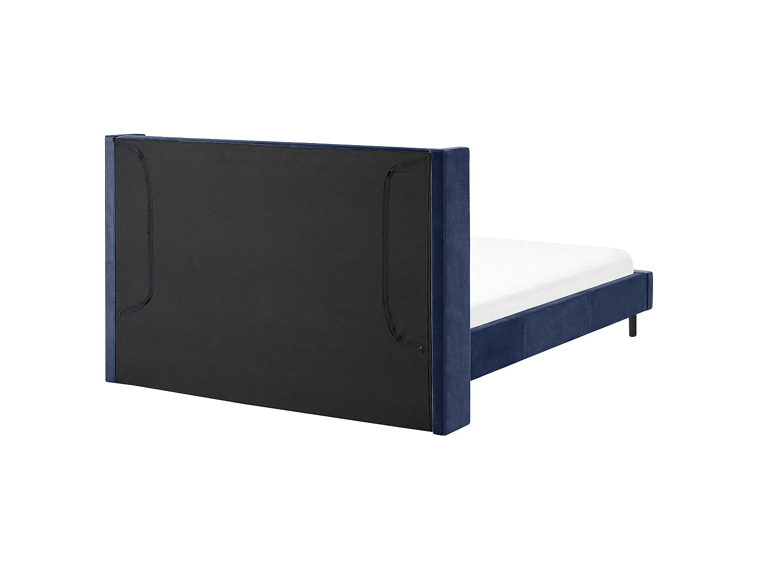 Bed Fluweel VILLETTE 160 x 200 cm Marineblauw