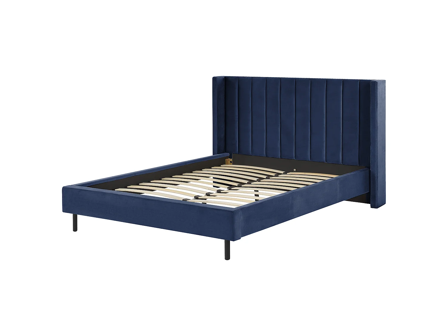 Bed Fluweel VILLETTE 160 x 200 cm Marineblauw