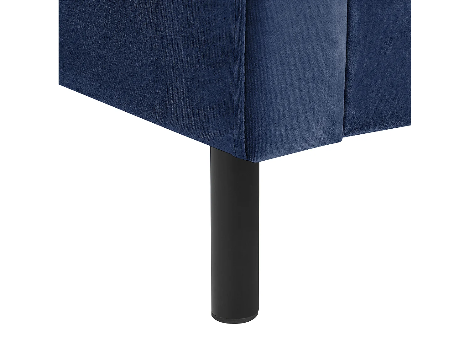 Lit avec sommier Velours VILLETTE 160 x 200 cm Bleu marine