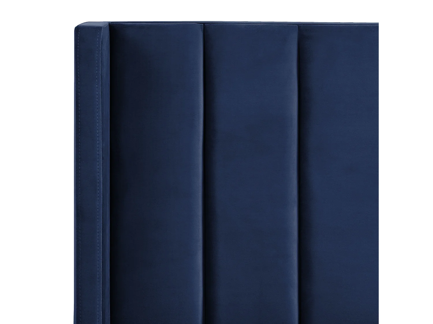 Lit avec sommier Velours VILLETTE 160 x 200 cm Bleu marine