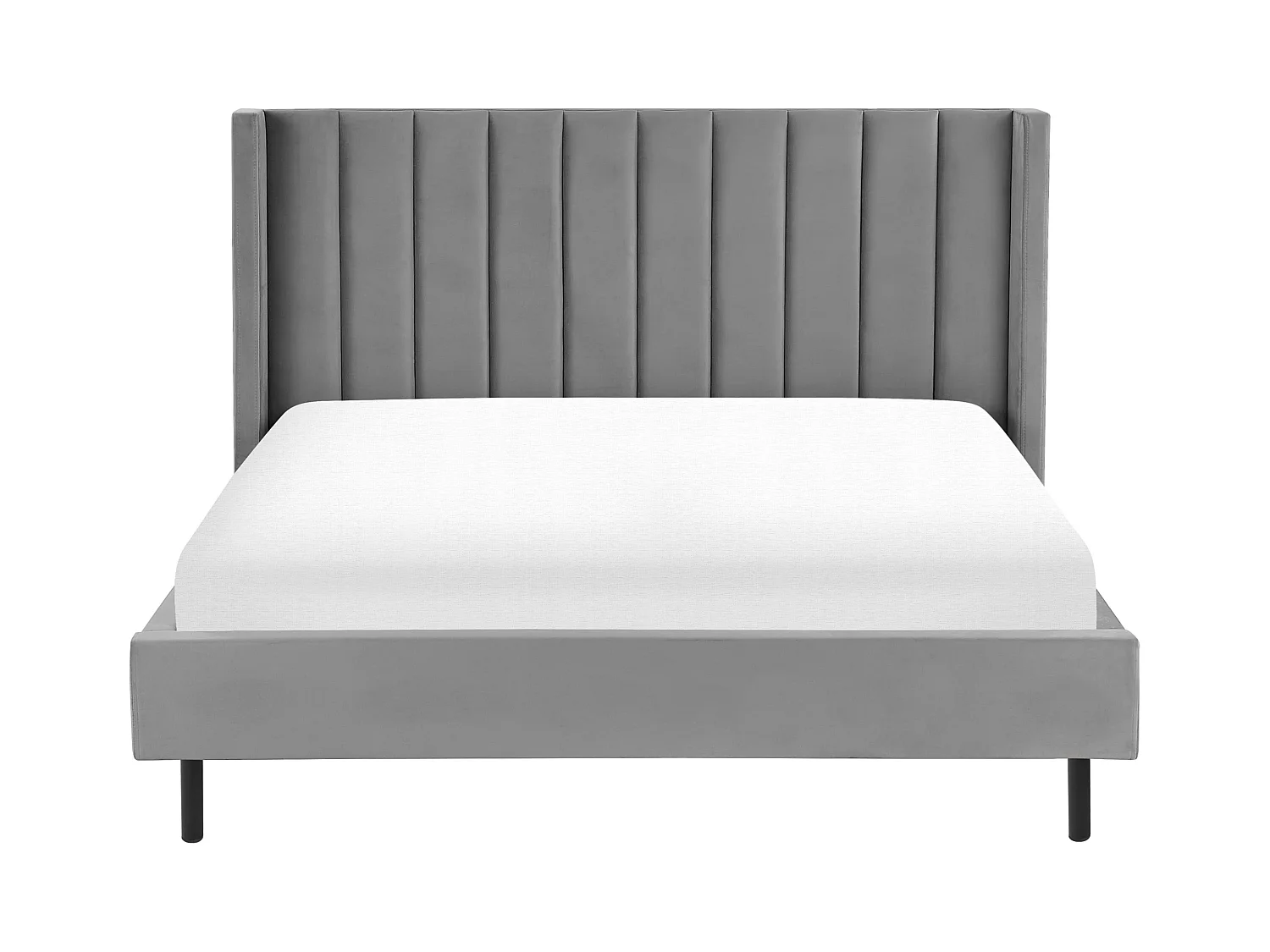 Cama Terciopelo VILLETTE 180 x 200 cm Gris