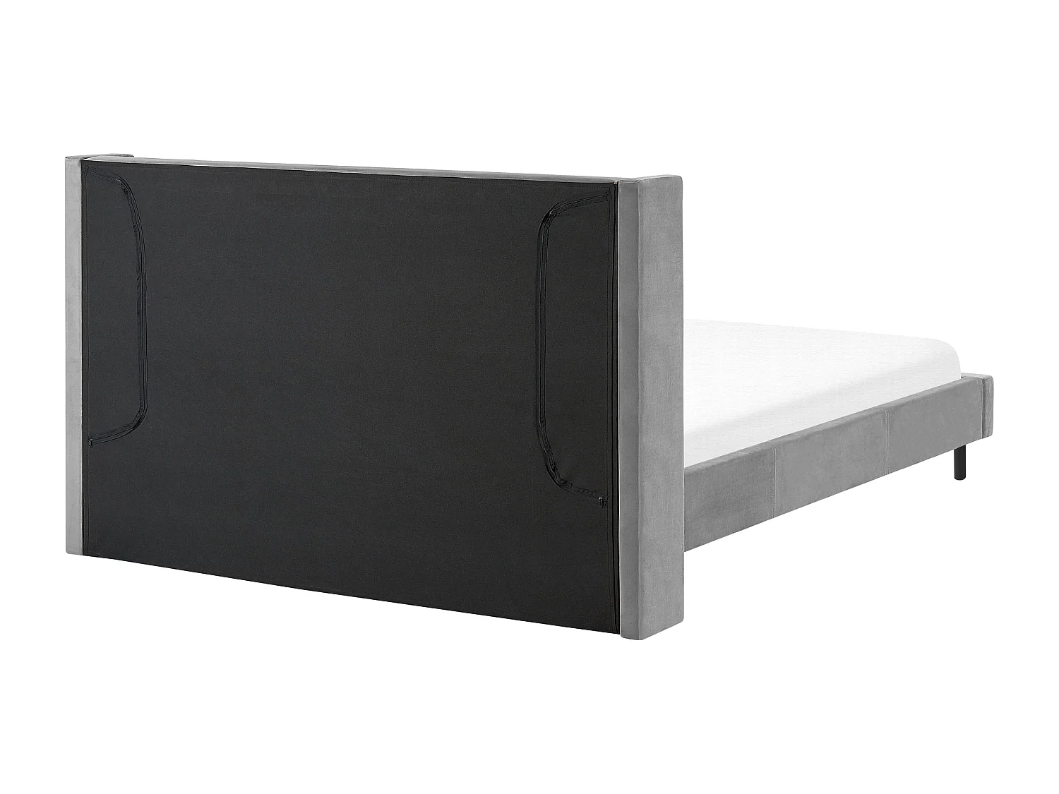 Bed Fluweel VILLETTE 180 x 200 cm Grijs