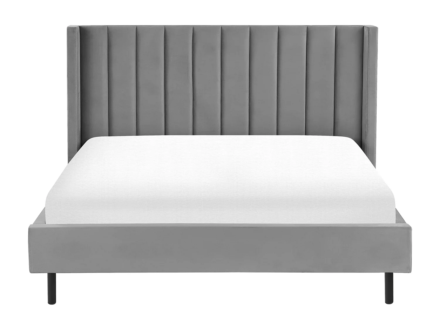 Cama Terciopelo VILLETTE 180 x 200 cm Gris