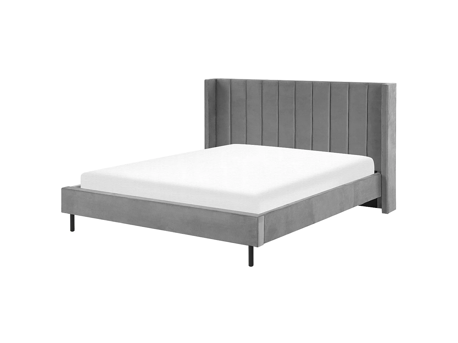 Bed Velvet VILLETTE 180 x 200 cm (EU Super King) Grey