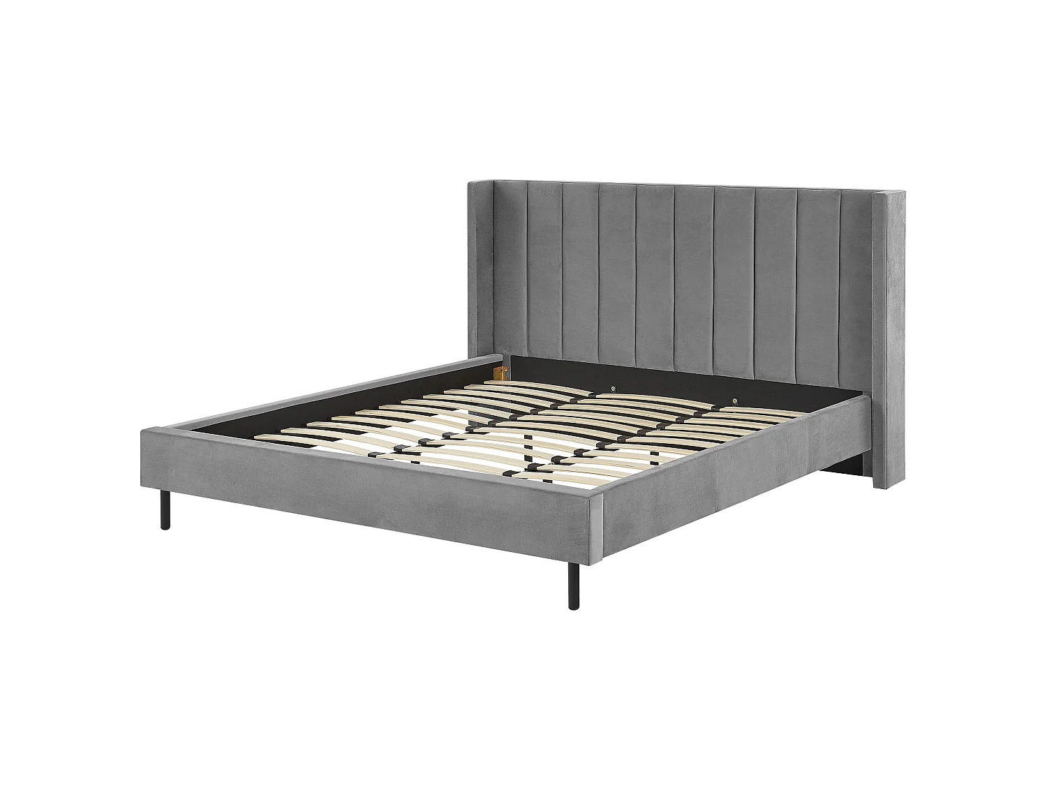 Bed Velvet VILLETTE 180 x 200 cm (EU Super King) Grey