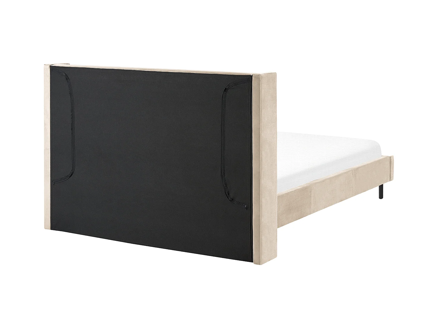 Lit avec sommier Velours VILLETTE 140 x 200 cm Beige