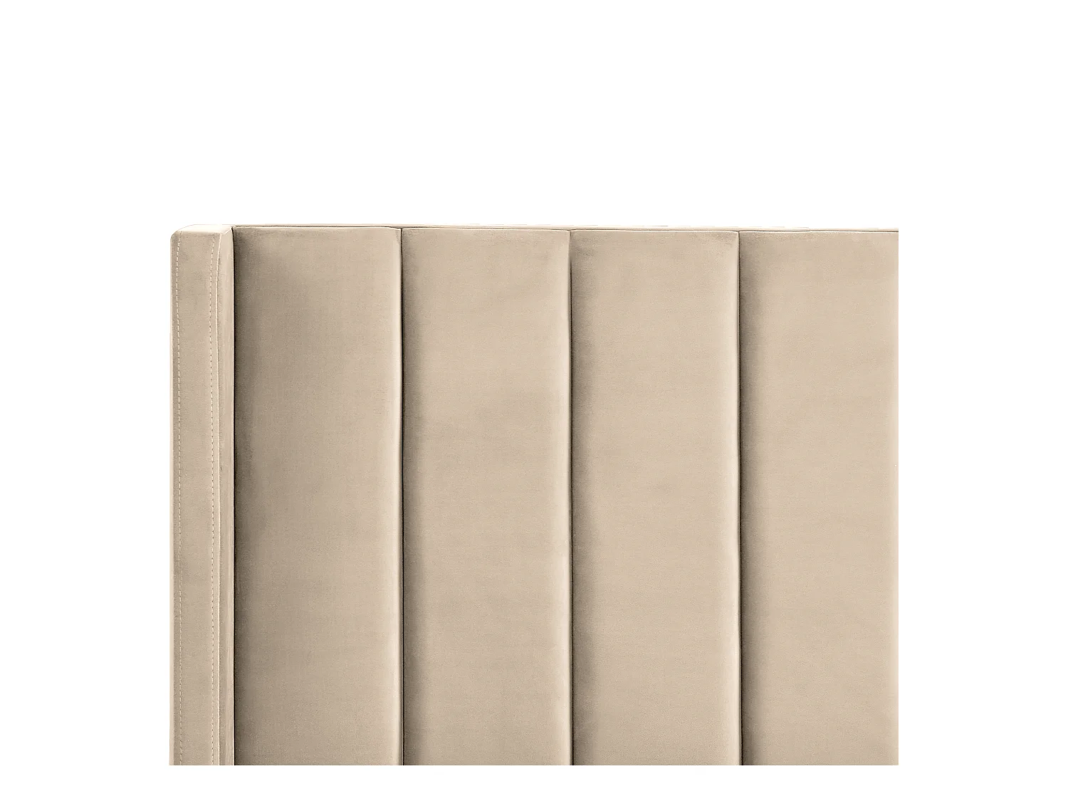 Lit avec sommier Velours VILLETTE 140 x 200 cm Beige