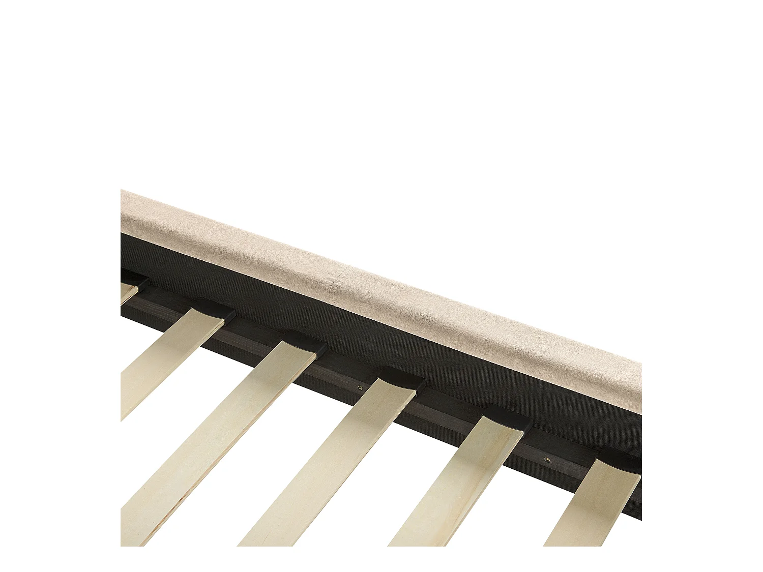 Lit avec sommier Velours VILLETTE 140 x 200 cm Beige