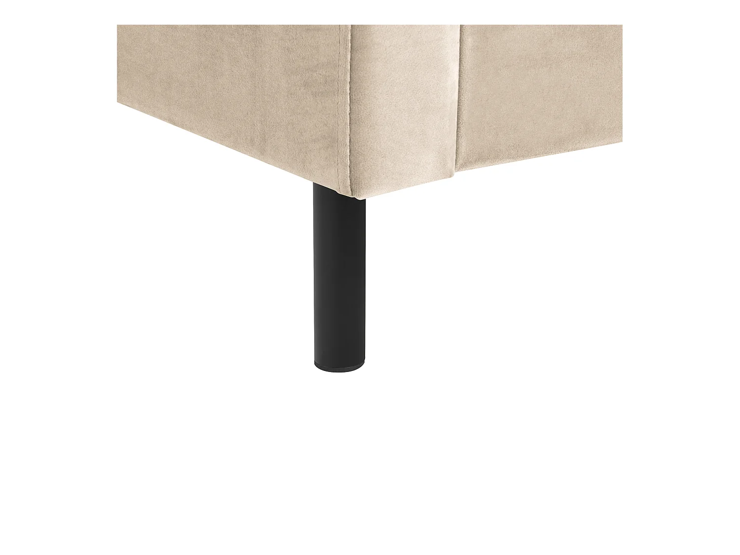 Lit avec sommier Velours VILLETTE 140 x 200 cm Beige