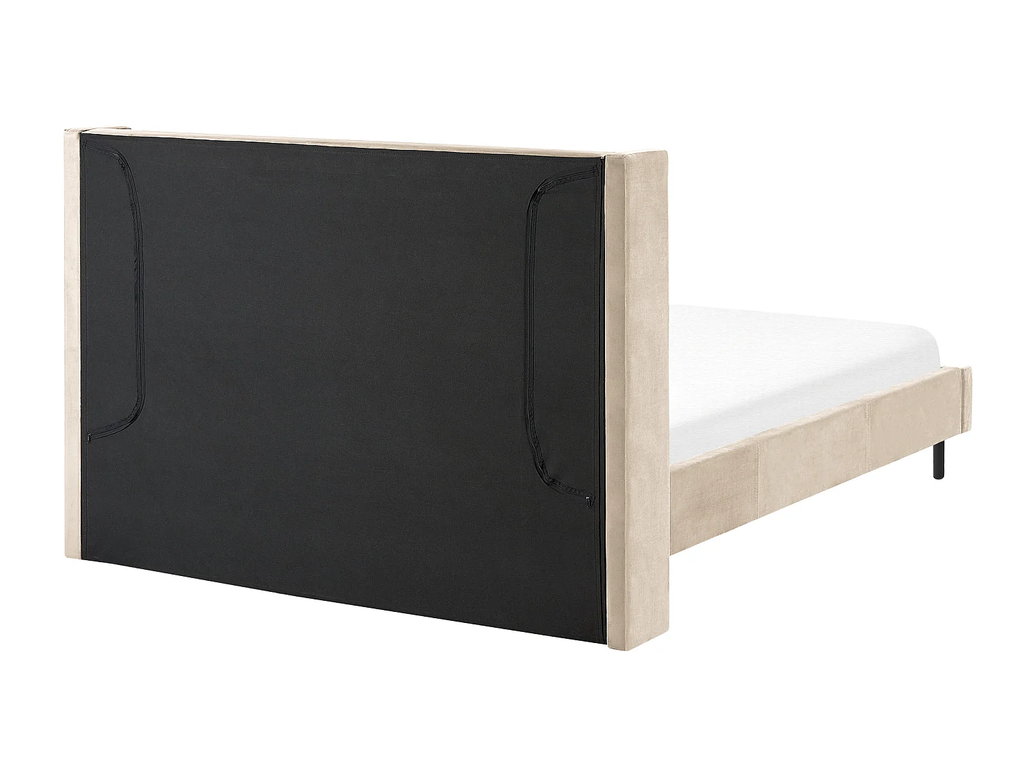 Lit avec sommier Velours VILLETTE 140 x 200 cm Beige