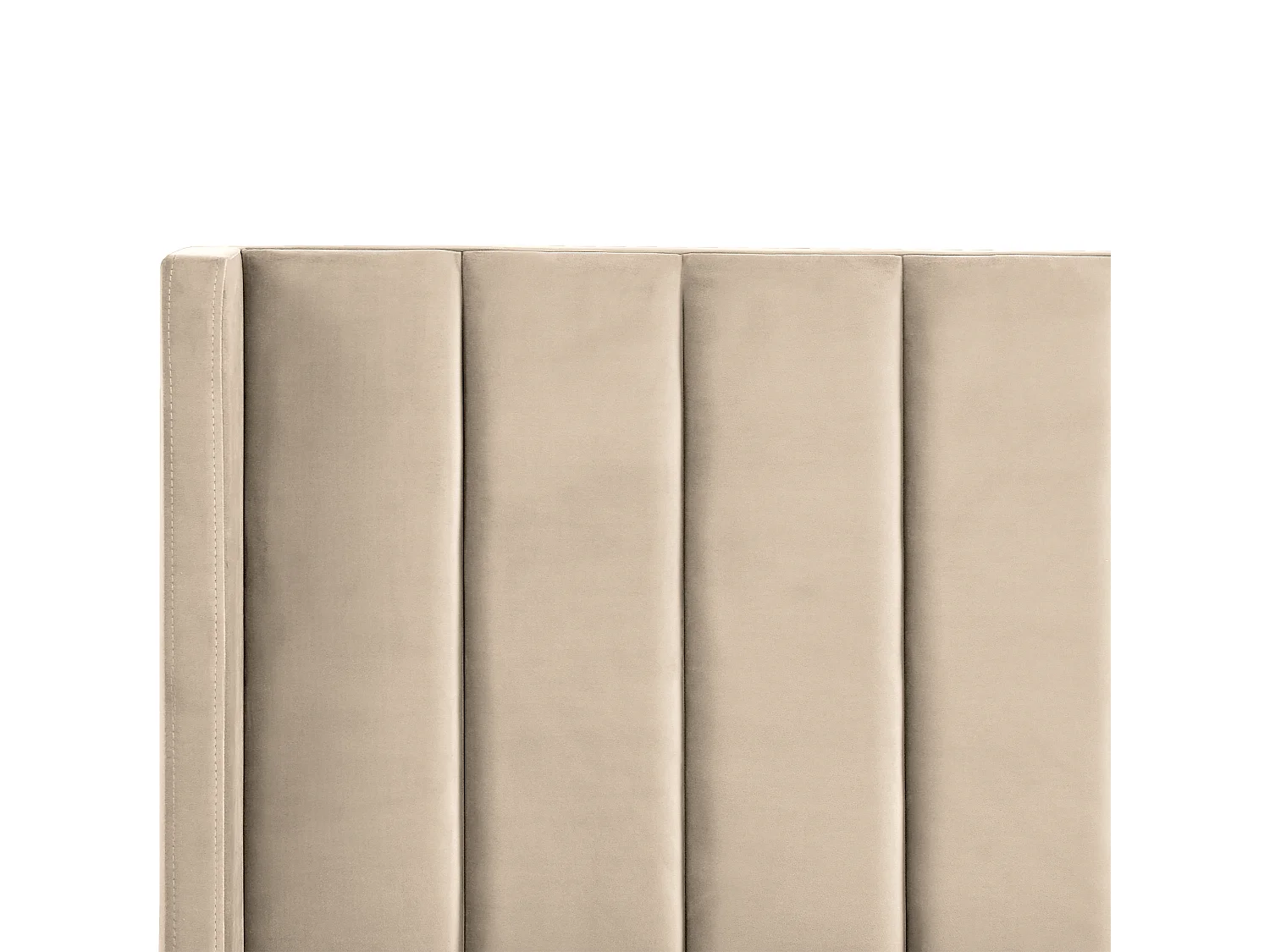 Lit avec sommier Velours VILLETTE 140 x 200 cm Beige