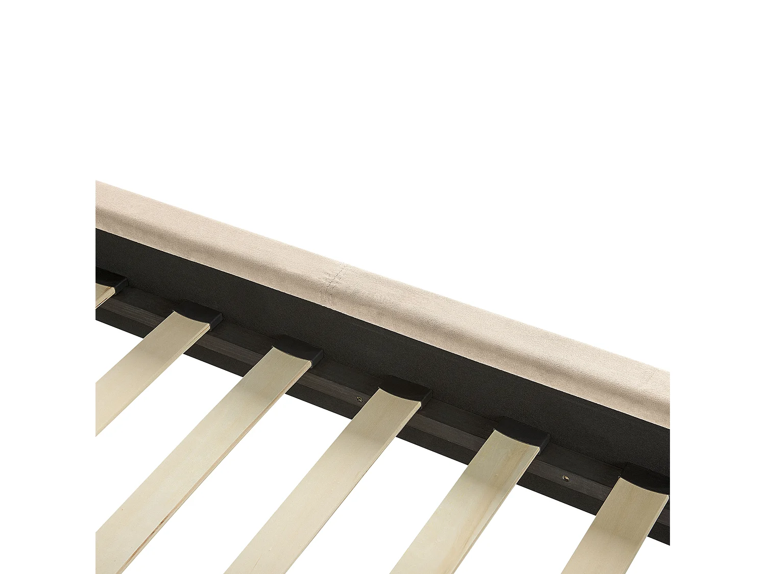 Lit avec sommier Velours VILLETTE 140 x 200 cm Beige