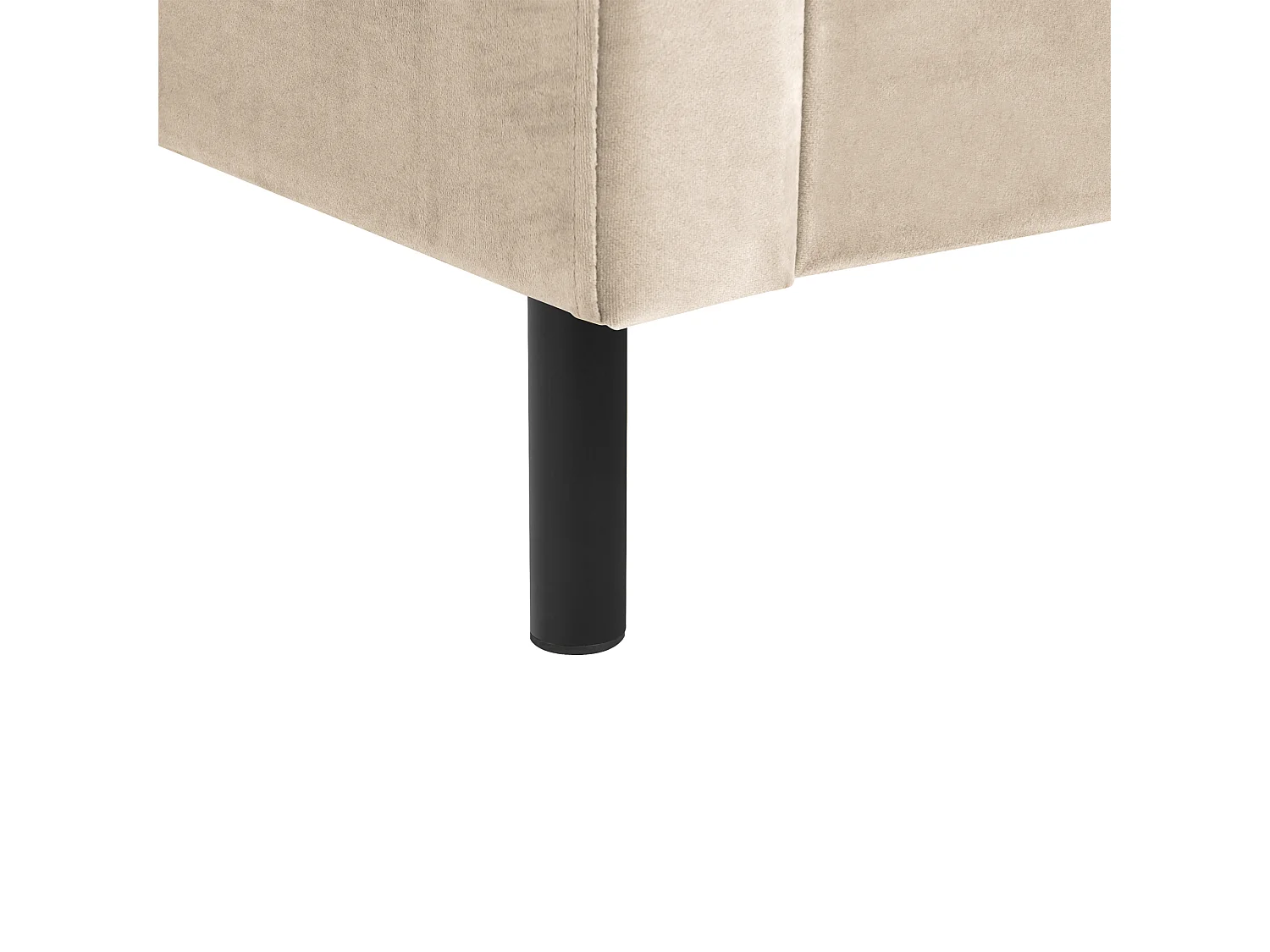 Lit avec sommier Velours VILLETTE 140 x 200 cm Beige