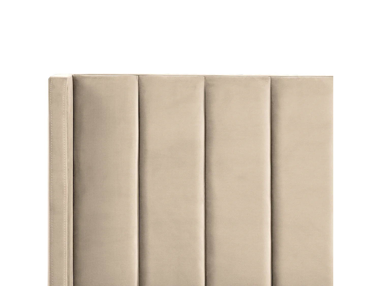 Lit avec sommier Velours VILLETTE 140 x 200 cm Beige