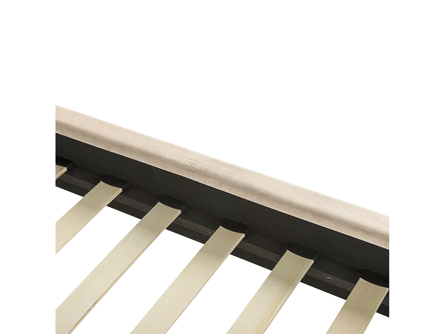 Lit avec sommier Velours VILLETTE 140 x 200 cm Beige