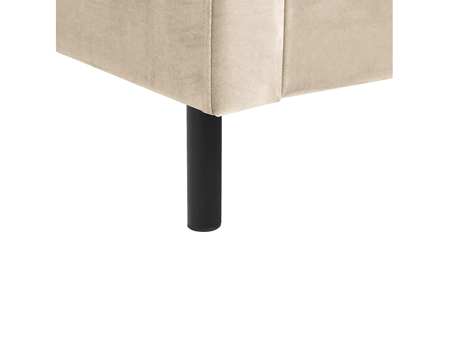 Lit avec sommier Velours VILLETTE 140 x 200 cm Beige