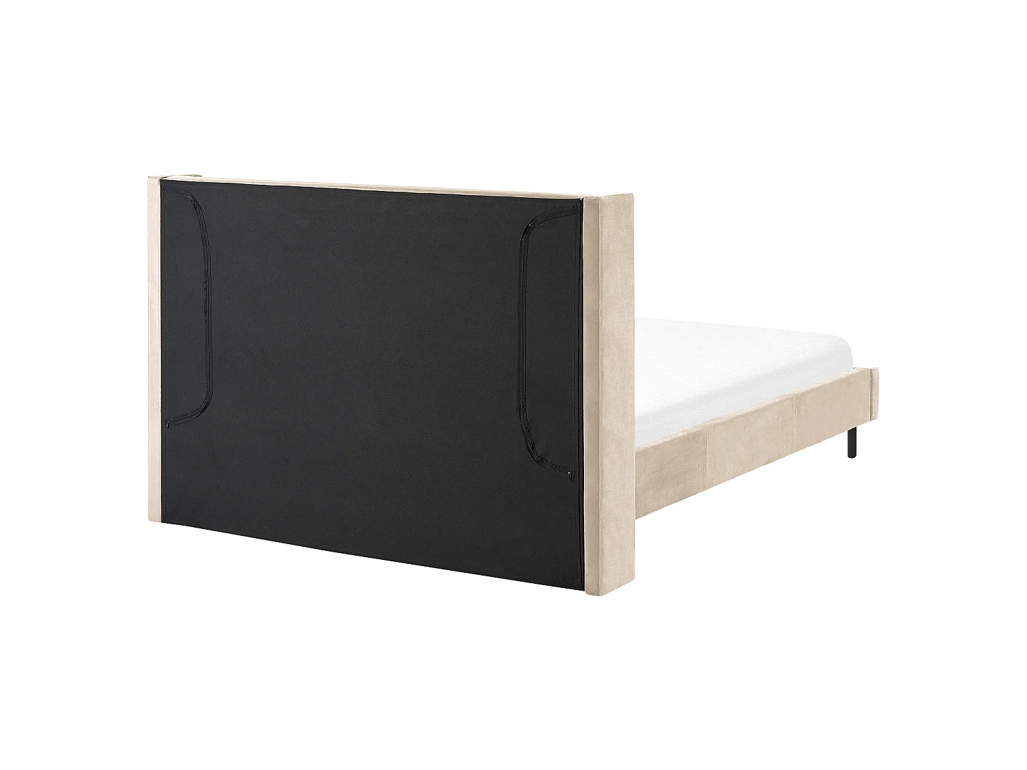 Lit avec sommier Velours VILLETTE 140 x 200 cm Beige