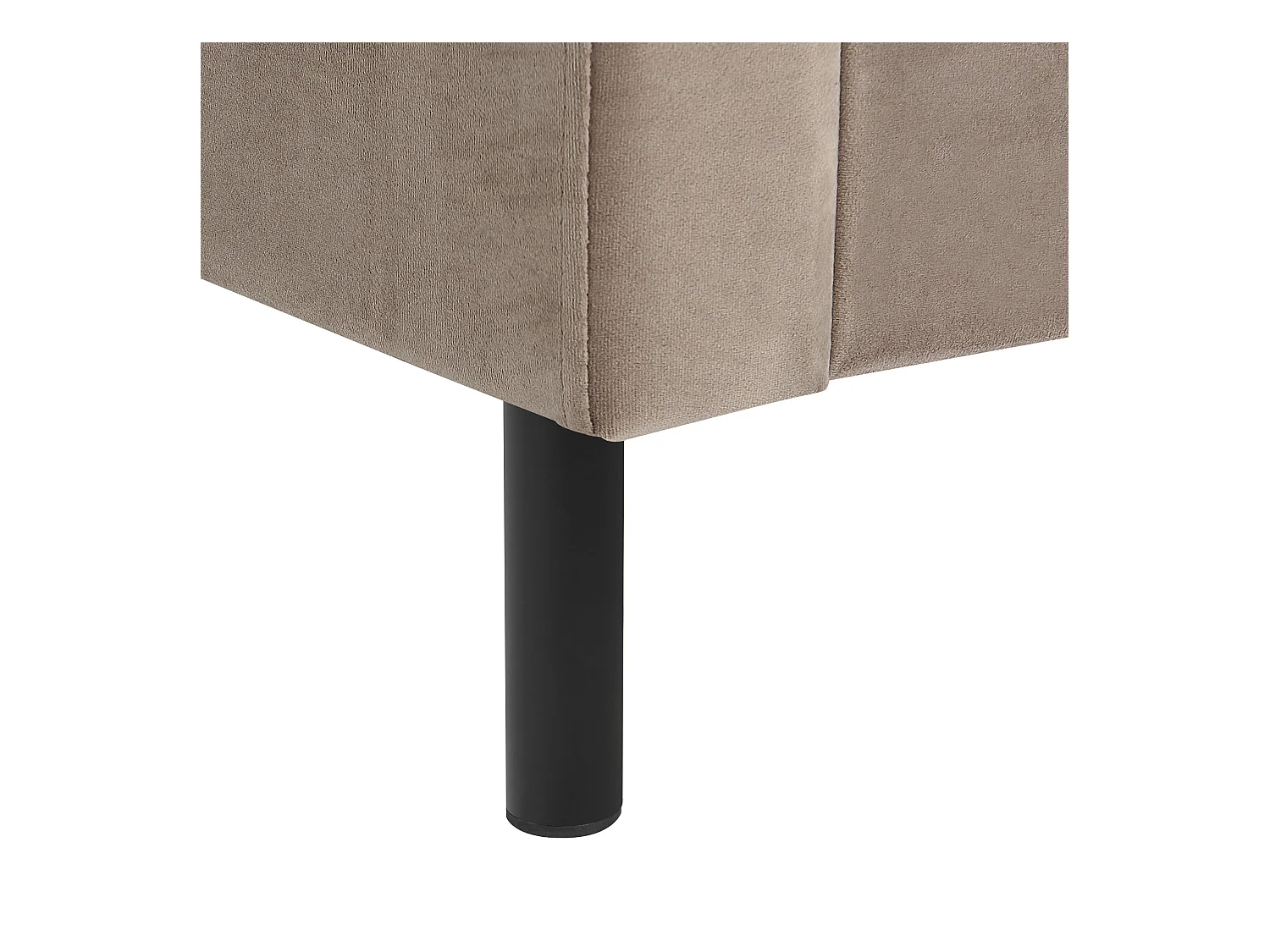 Lit avec sommier Velours VILLETTE 140 x 200 cm Taupe