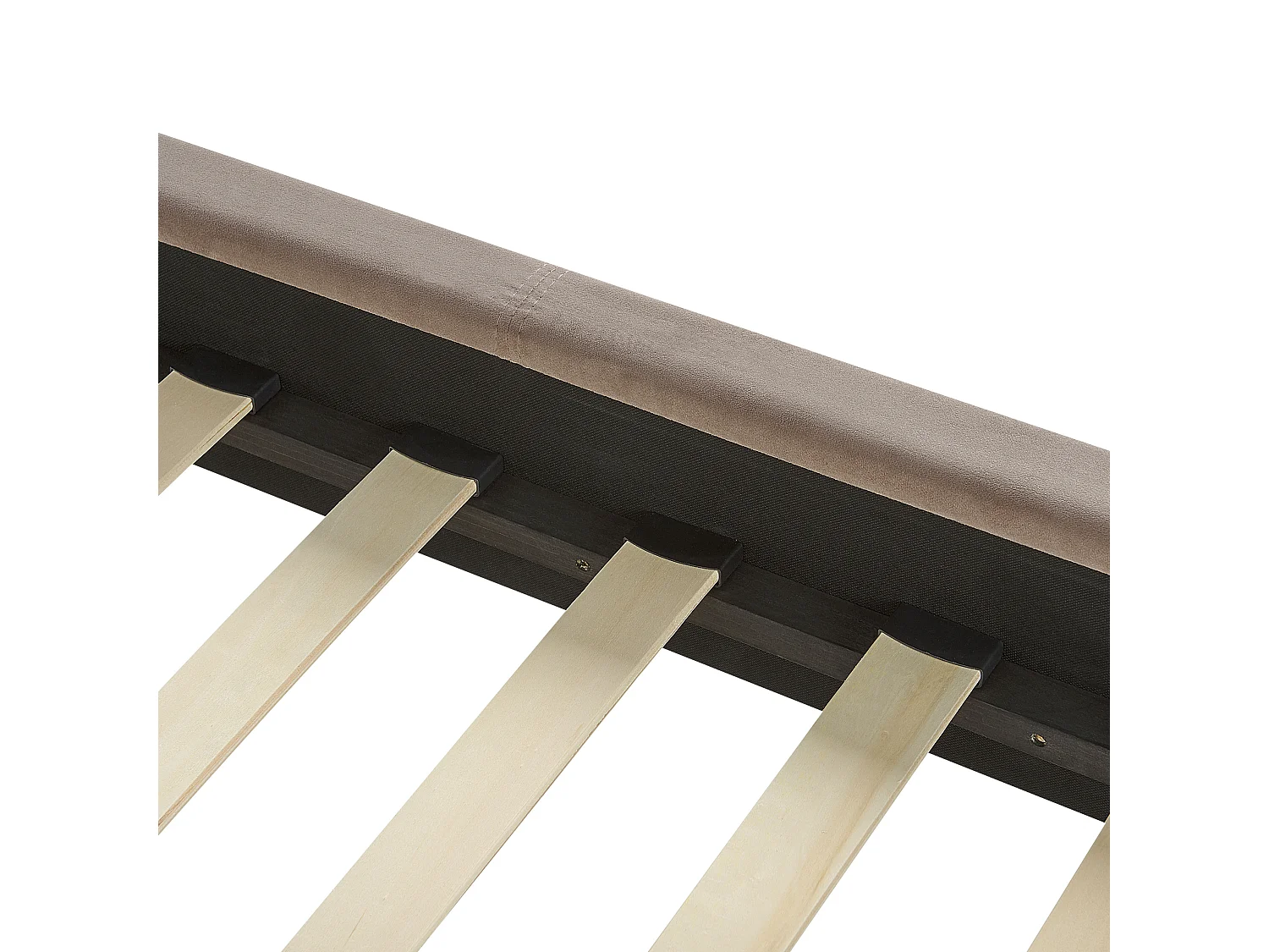 Lit avec sommier Velours VILLETTE 140 x 200 cm Taupe