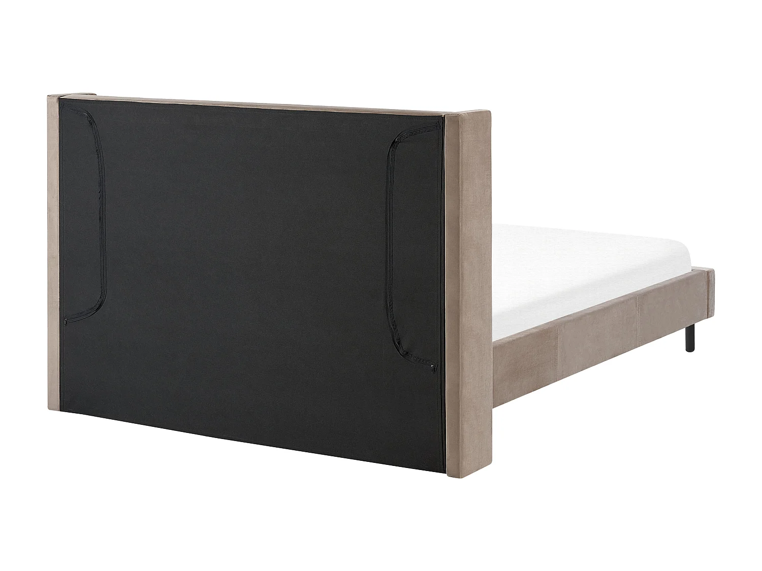 Lit avec sommier Velours VILLETTE 140 x 200 cm Taupe