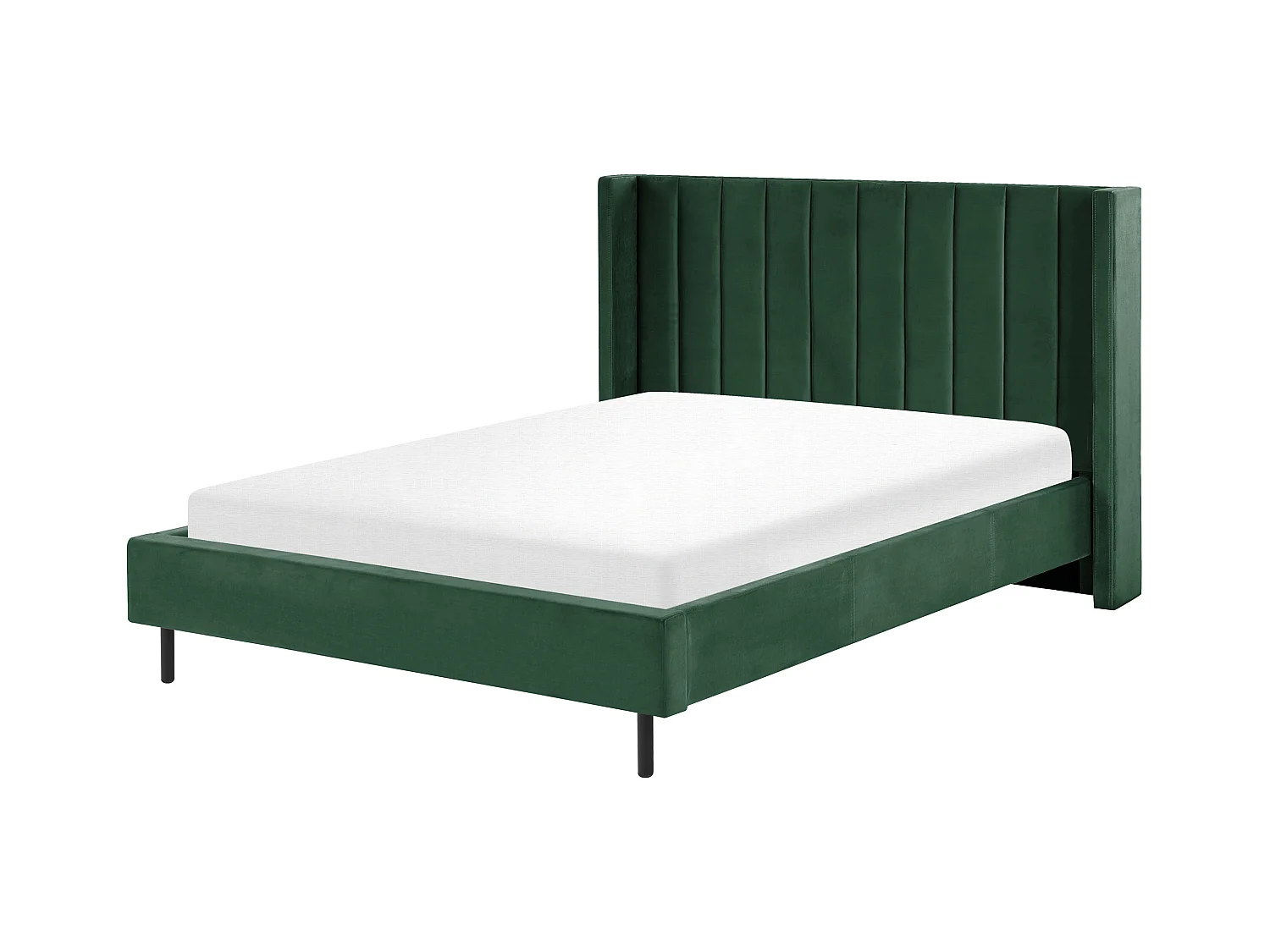 Lit avec sommier Velours VILLETTE 140 x 200 cm Vert foncé
