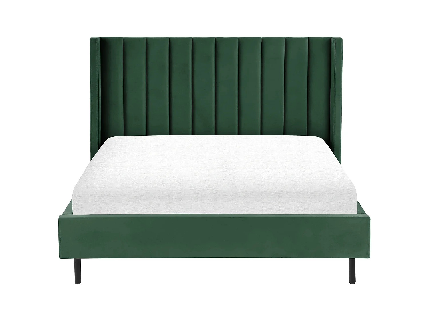 Lit avec sommier Velours VILLETTE 140 x 200 cm Vert foncé