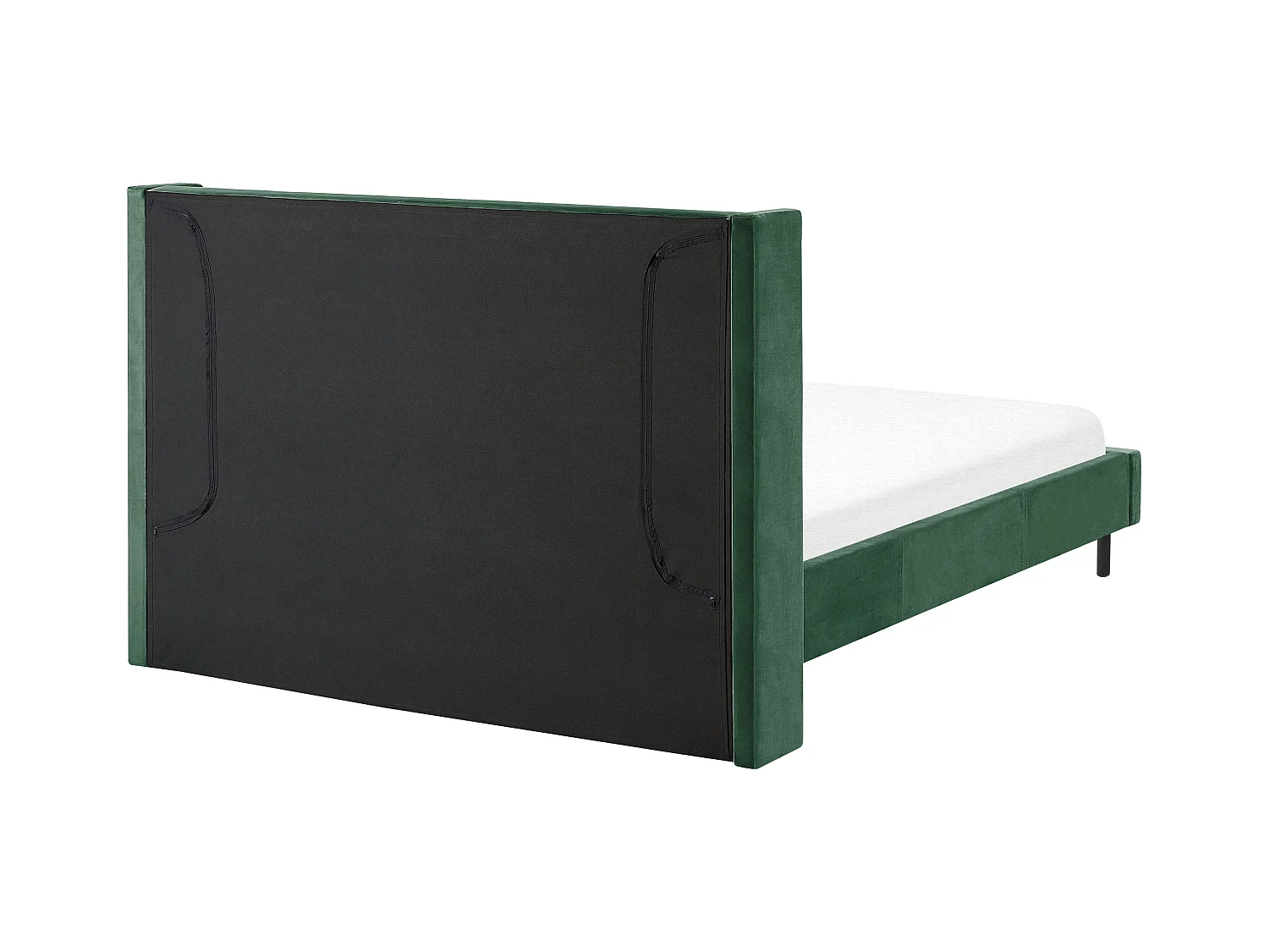 Lit avec sommier Velours VILLETTE 140 x 200 cm Vert foncé