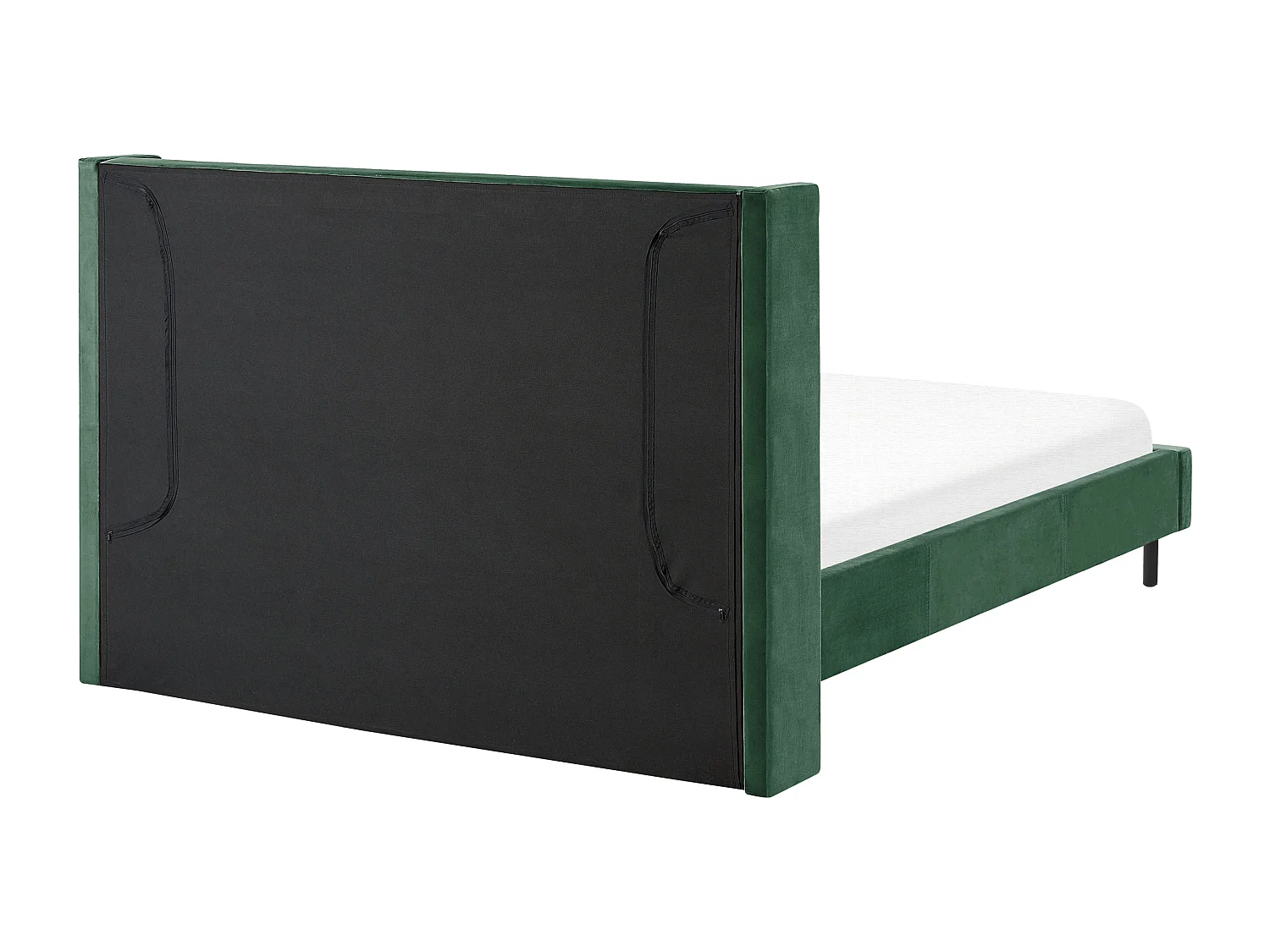 Lit avec sommier Velours VILLETTE 140 x 200 cm Vert foncé