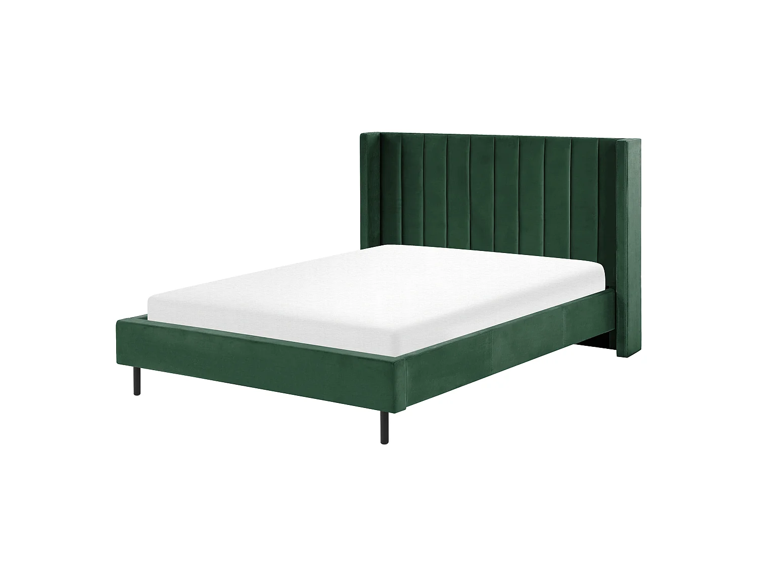 Lit avec sommier Velours VILLETTE 140 x 200 cm Vert foncé
