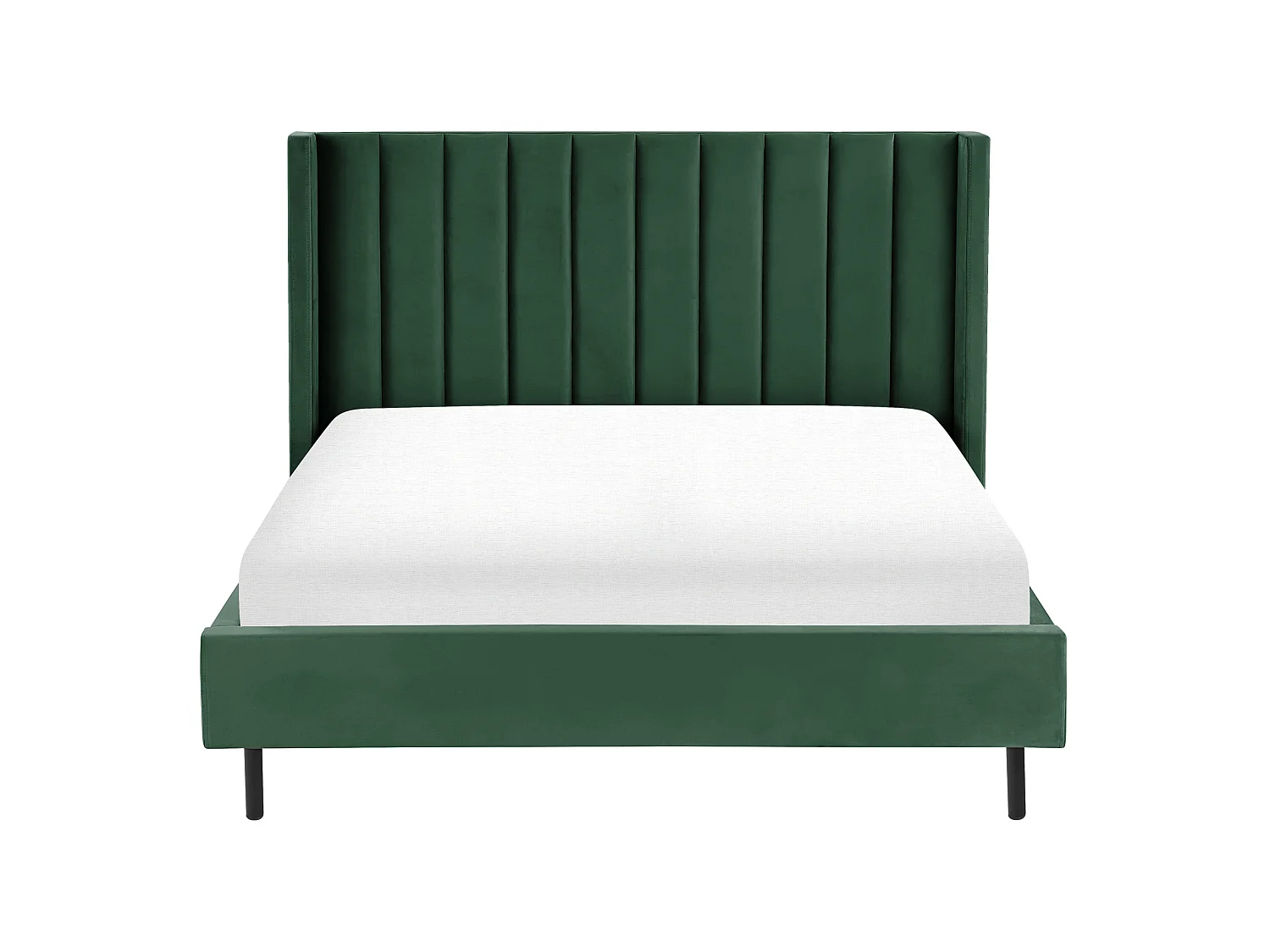 Lit avec sommier Velours VILLETTE 140 x 200 cm Vert foncé